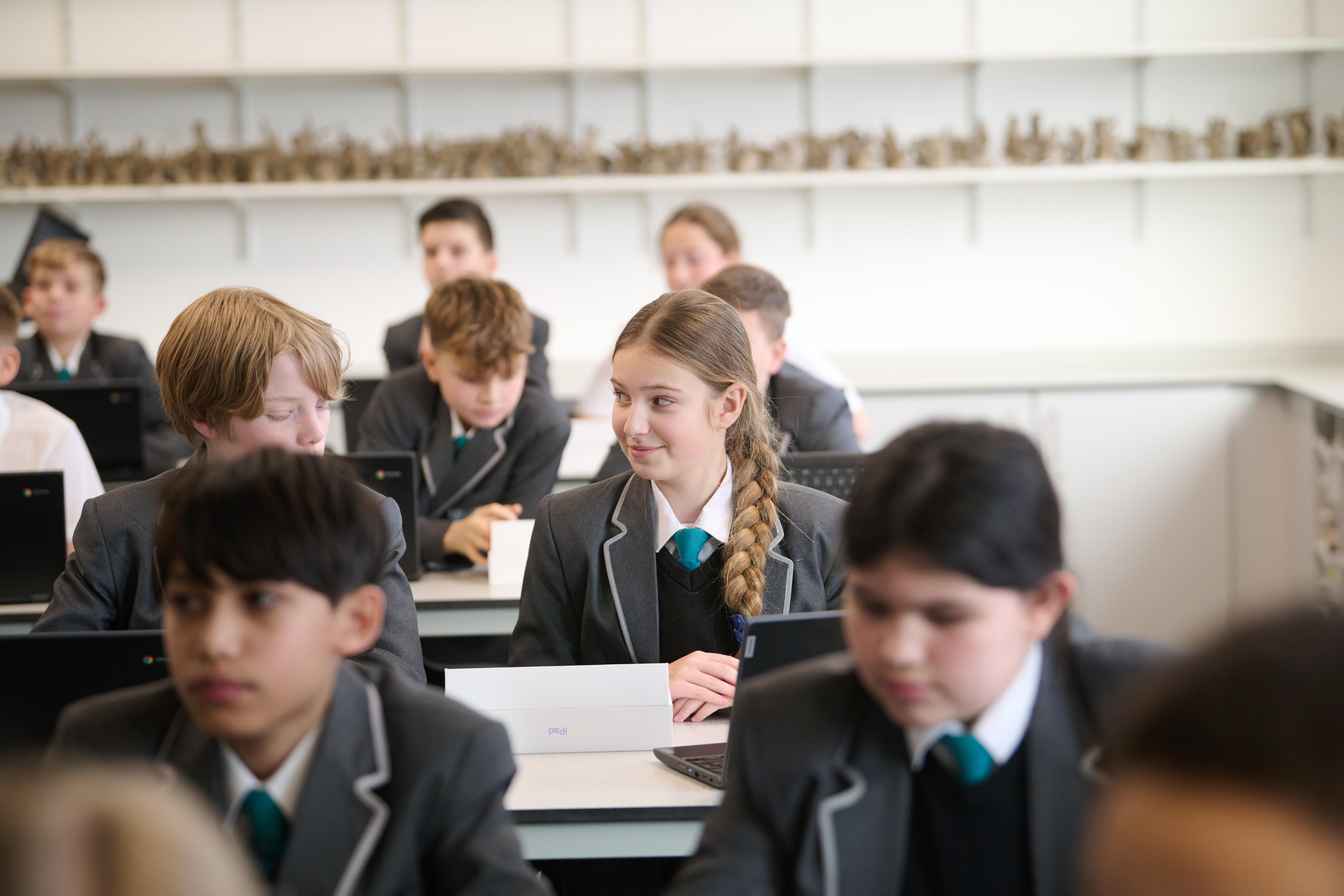 Students sat in a classroom learning
