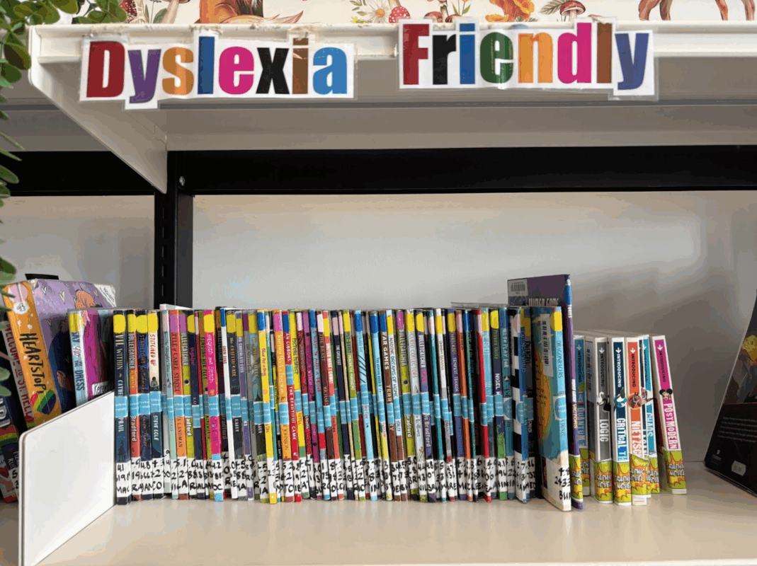 Dyslexia Friendly book display in the library